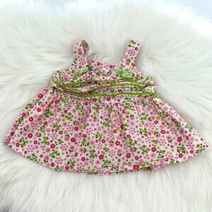 Anavini Hand Smocked Floral Tank Top - 18 Months